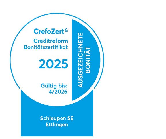 Ausgezeichnet: Wir gehören wieder zu den 2% der deutschen Unternehmen, die das renommierte CrefoZert Bonitätszertifikat der Creditreform erhalten.