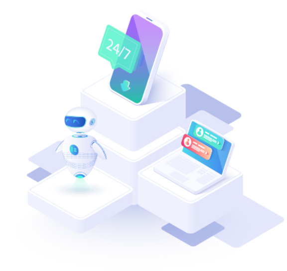 Illustration für 24/7 Servicekonzept oder Callcenter. 24-7 rund um die Uhr oder nonstop Kundensupport. Mobile Self-Service