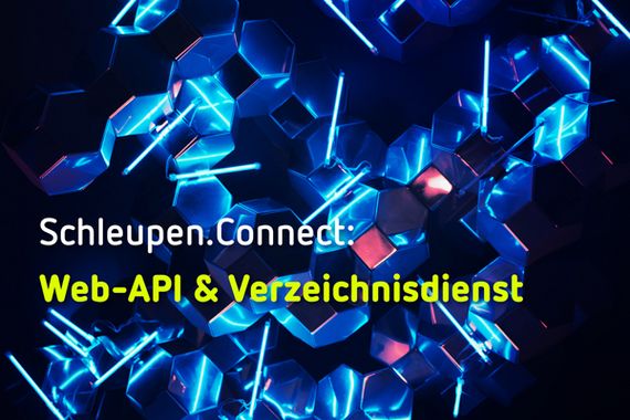 Eine abstrakte Zeichnung versinnbildlicht die Datenübertragung per Web-API