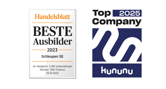 Auszeichnung von kununu als „Top Company“ und vom Handelsblatt als „Beste Ausbilder“